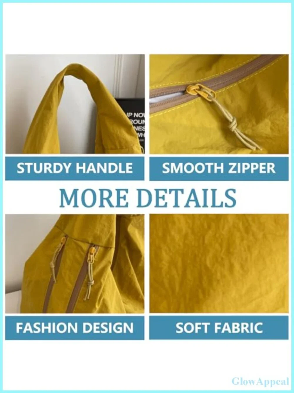 Large Nylon Hobo Bag Crescent Shoulder Tote Casual Shopper Handbag